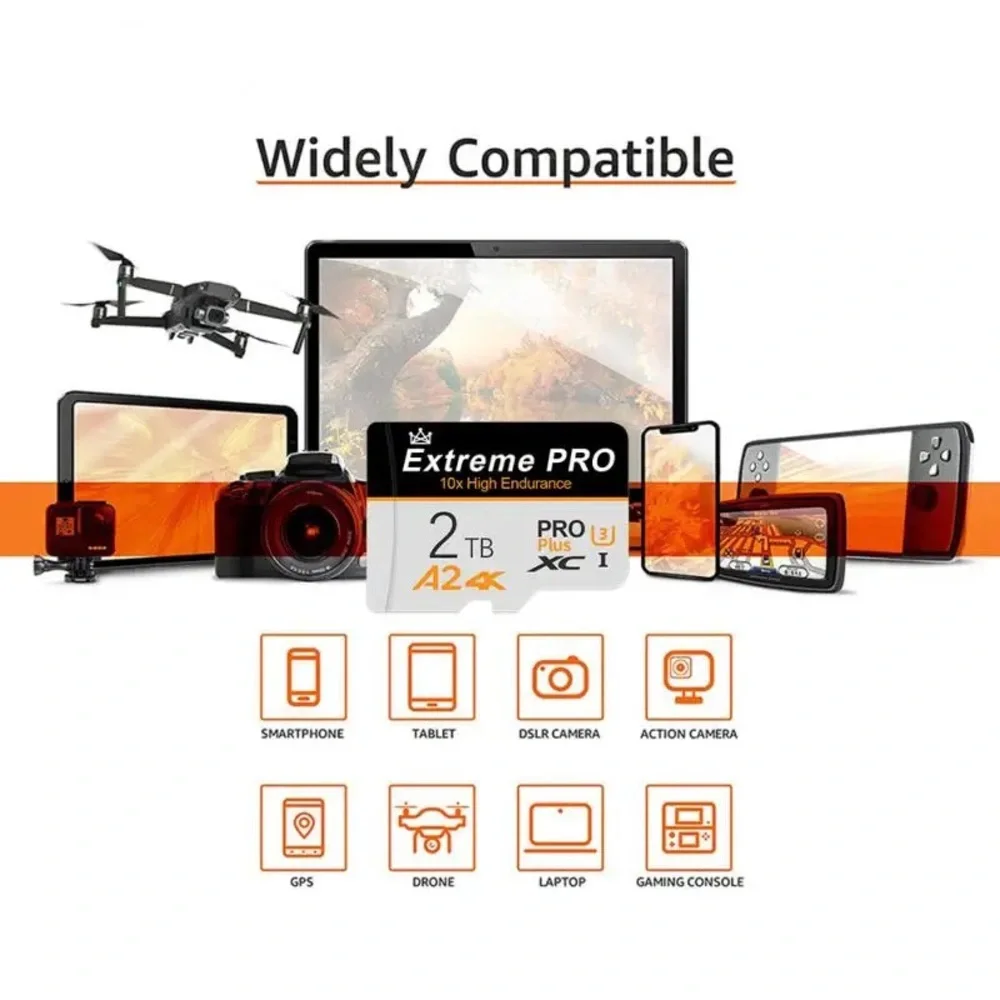2TB SD/TF Flash Memory For Phones Drones Cameras
